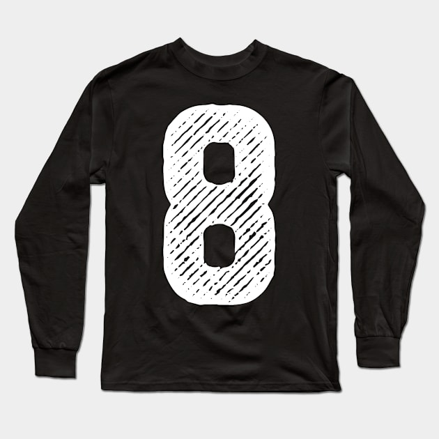 Rough Number 8 Long Sleeve T-Shirt by colorsplash